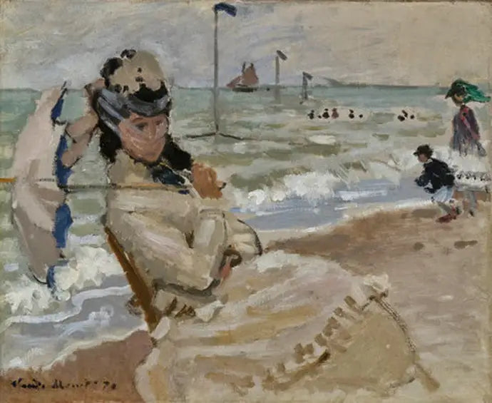 Trouville Plajında Camille - Claude Monet