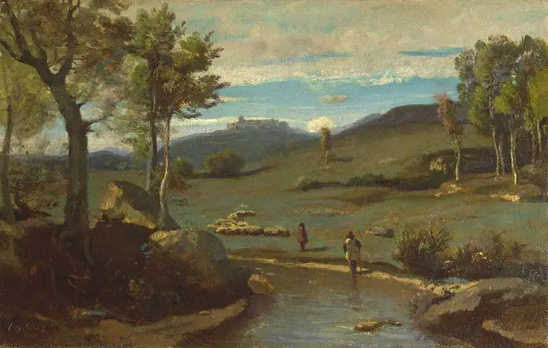 Roma Kampanyası – Kayalık Vadi ve Bir Sürü - Jean-Baptiste Camille Corot