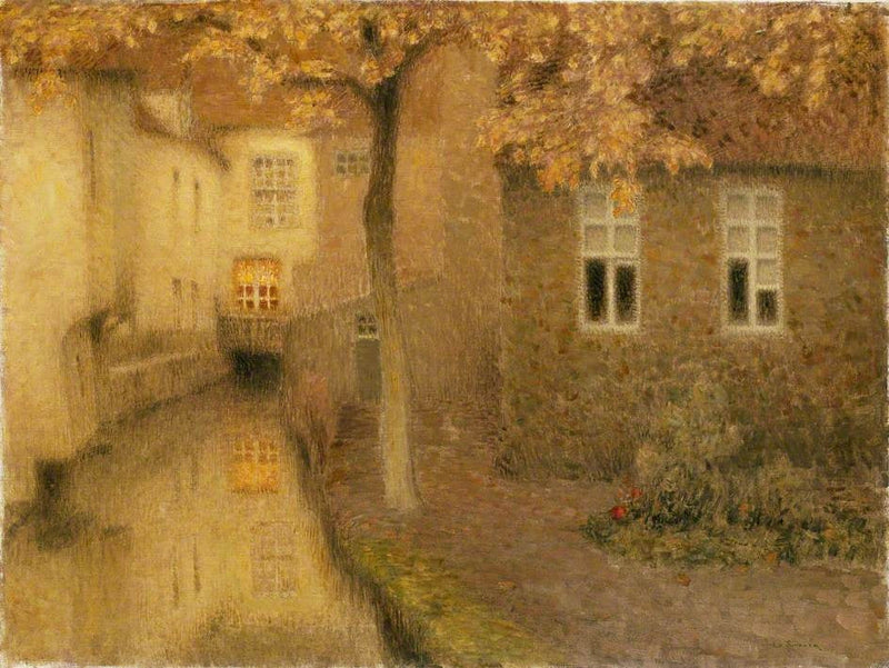 Bruges'te Kanallar Gün Batımında - Henri Le Sidaner