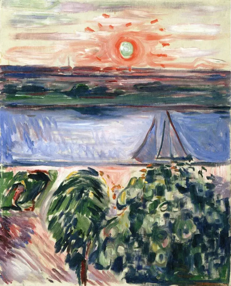 gün batımında kanal - Edvard Munch