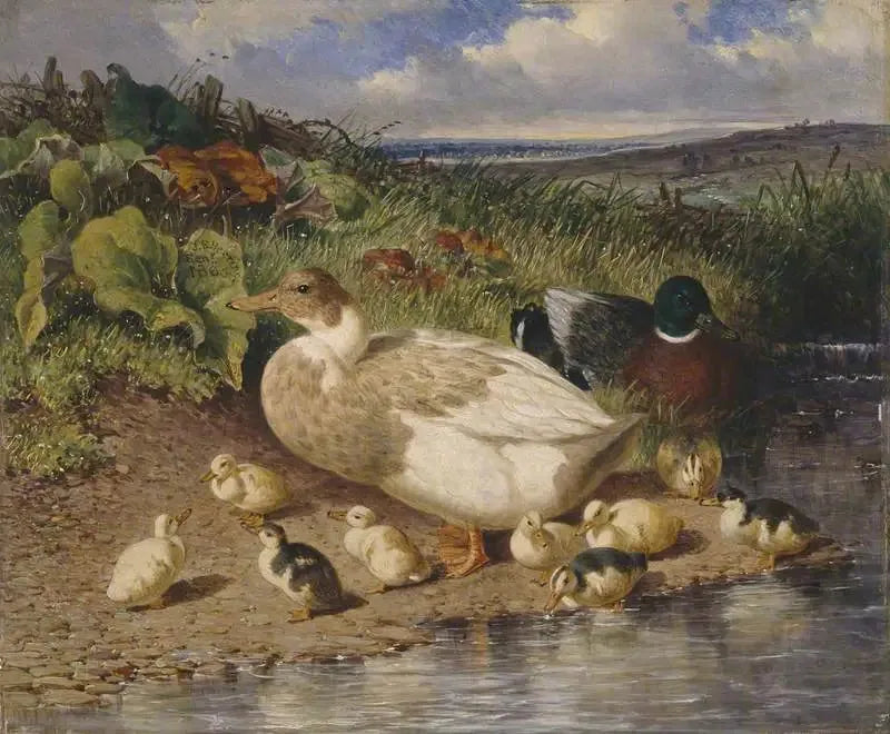 Dere kenarında ördekler - John Frederick Herring, Sr.