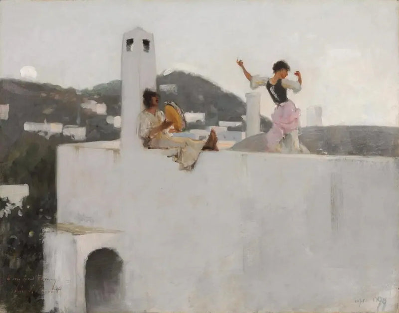 Capri Kızı bir çatıda - John Singer Sargent