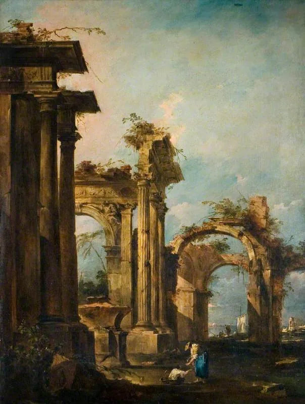 Ruins ve figürlerle Capriccio - Francesco Guardi