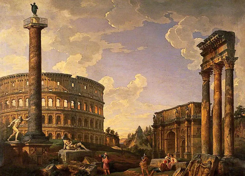 Roma Kaprisi, Kolezyum ile Antik Kalıntılar - Giovanni Paolo Panini