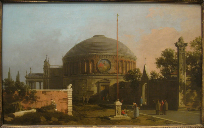 Capriccio : kubbeli dairesel bir kilise - Canaletto