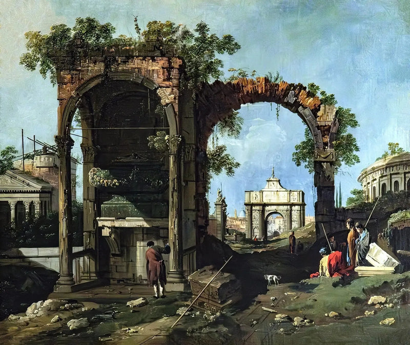 Caprice ile klasik kalıntılar ve binalar - Canaletto