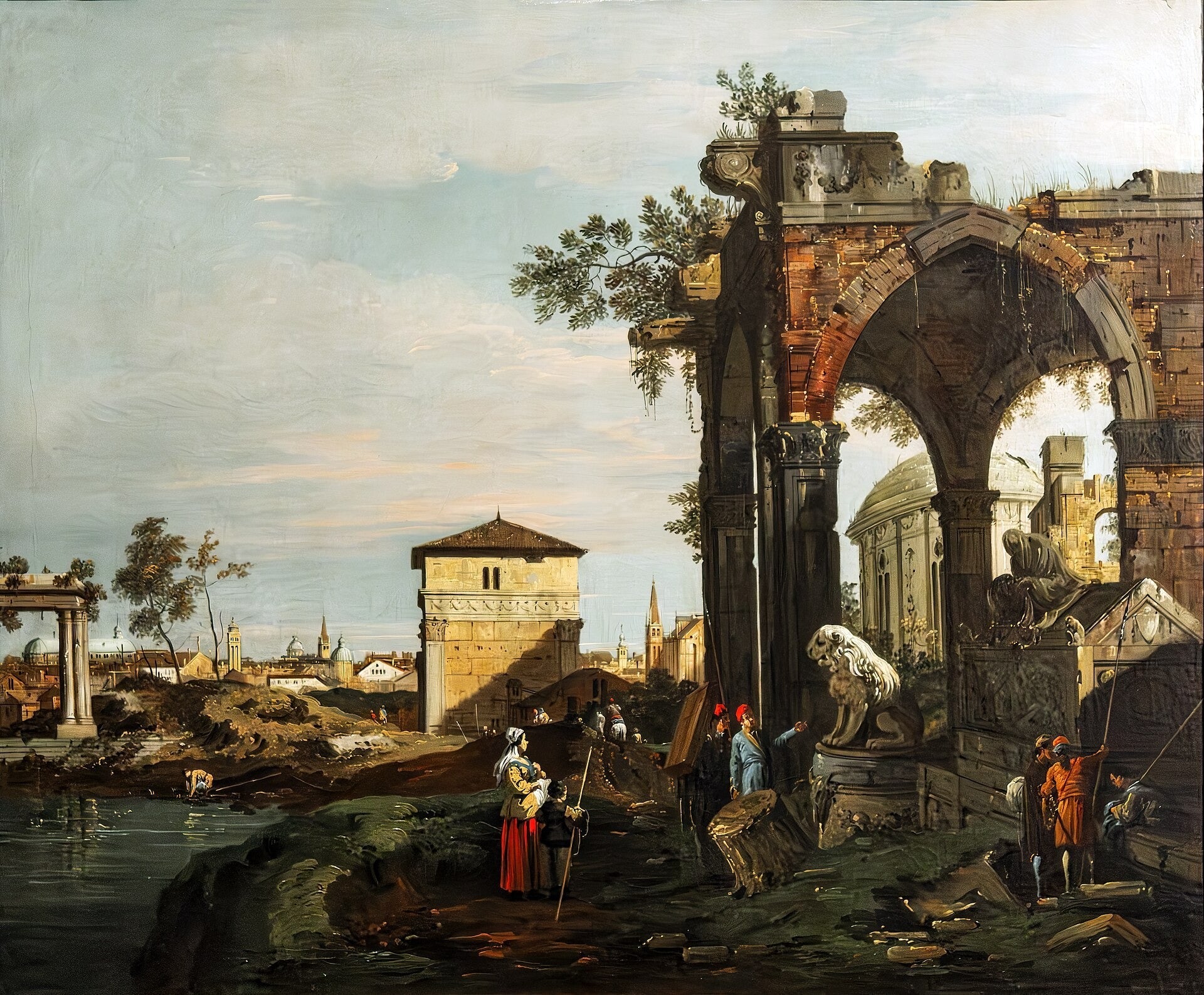Caprice avec ruines et la Porte Portello, à Padoue - Canaletto