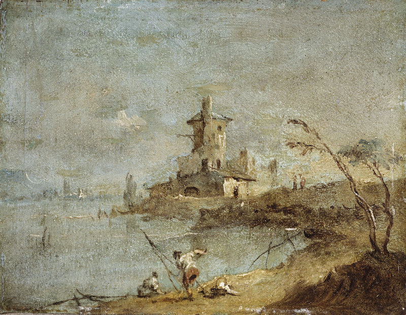 Rustik Kapris, su kenarında döner - Francesco Guardi
