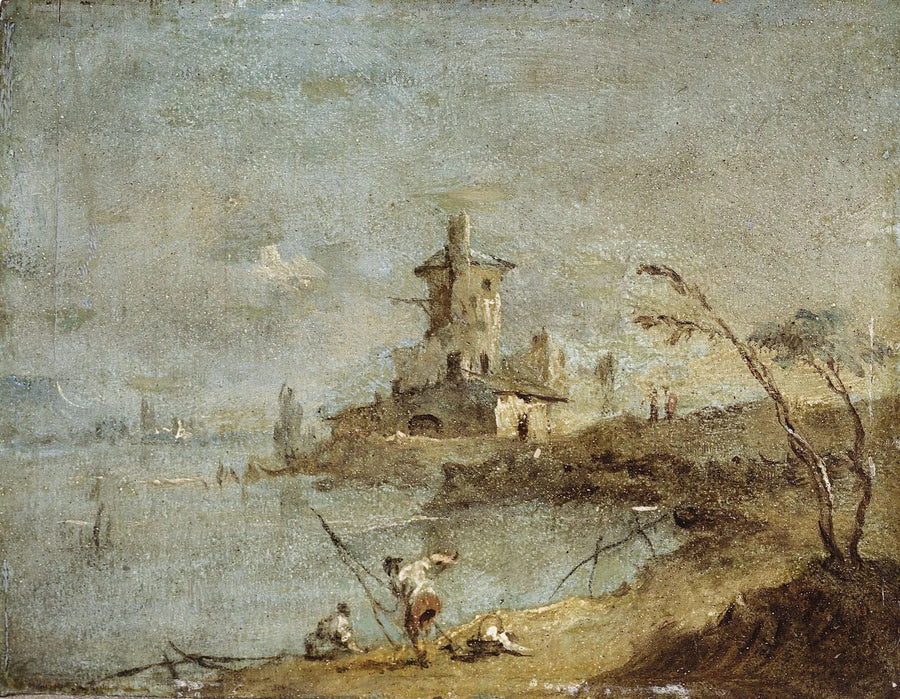 Rustik Kapris, su kenarında döner - Francesco Guardi