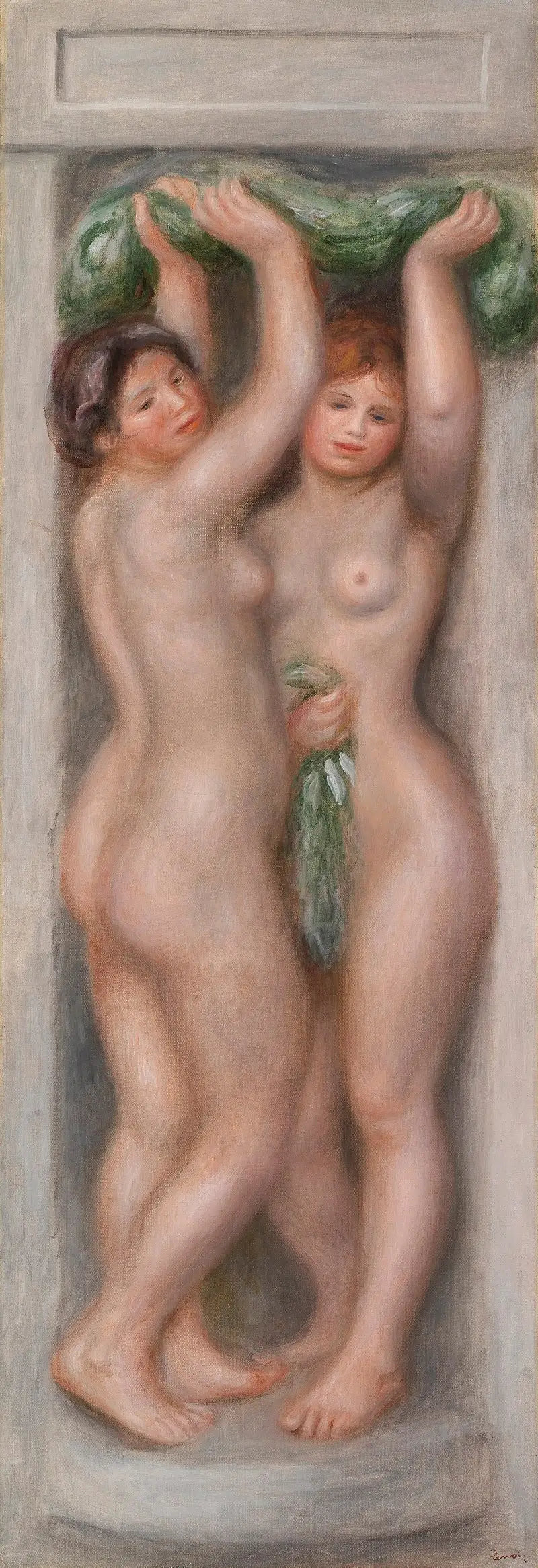 Karyatidler (Karyatidler); ayrıca İki Yüzücü (dekoratif panel) olarak da bilinir - Pierre-Auguste Renoir
