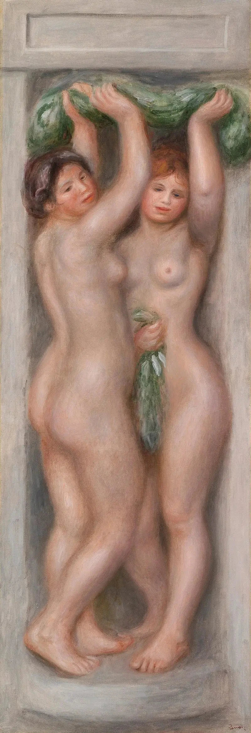 Karyatidler (Karyatidler); ayrıca İki Yüzücü (dekoratif panel) olarak da bilinir - Pierre-Auguste Renoir