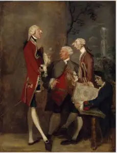 Thomas Brudenell, baron Bruce, onurlu John Ward, Joseph Leeson, gelecekteki 2. kont Milltown ve Joseph Henry de Shafford'un karikatürü - Joshua Reynolds
