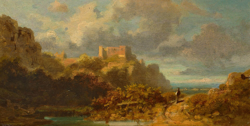 Landschaft mit Burg - Carl Spitzweg