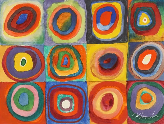 Carrés et cercles concentriques - Vassily Kandinsky - Reproductions de tableaux et peintures haut de gamme