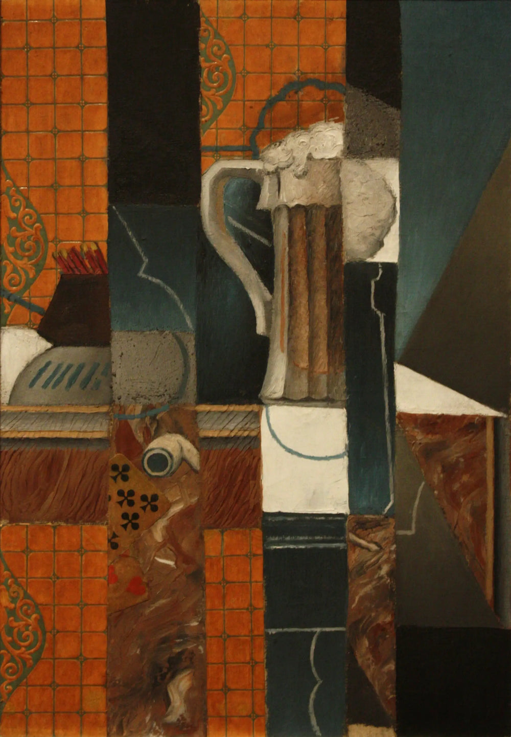 Cartes à jouer et verre de bière - Juan Gris - Alpha Reproduction