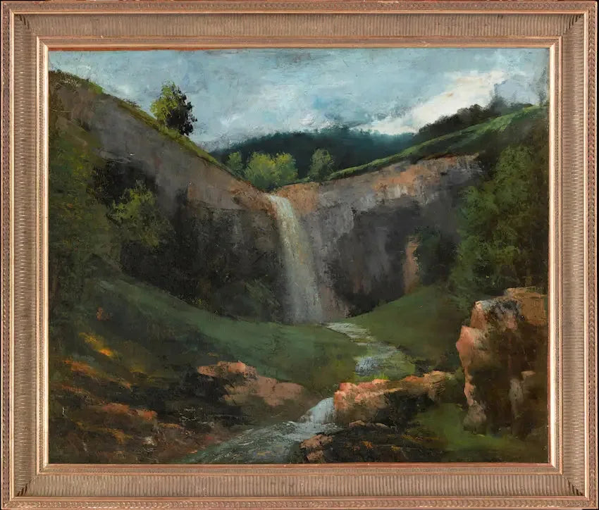 Şelale ve Dere - Gustave Courbet