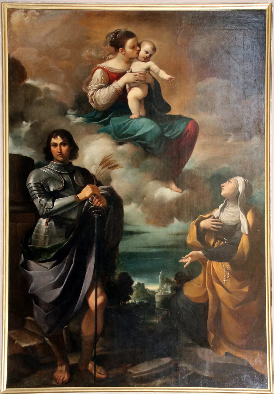 Madonna ve Çocuk İsa, Glorifikasyonda San Pancrazio ve Bir Azize Rahibe ile - Guercino