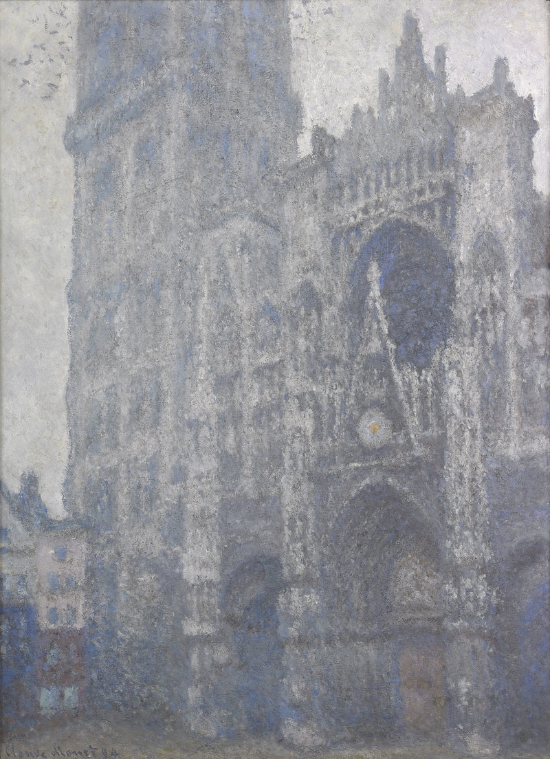 Rouen Katedrali, gri hava durumu W1345 - Claude Monet