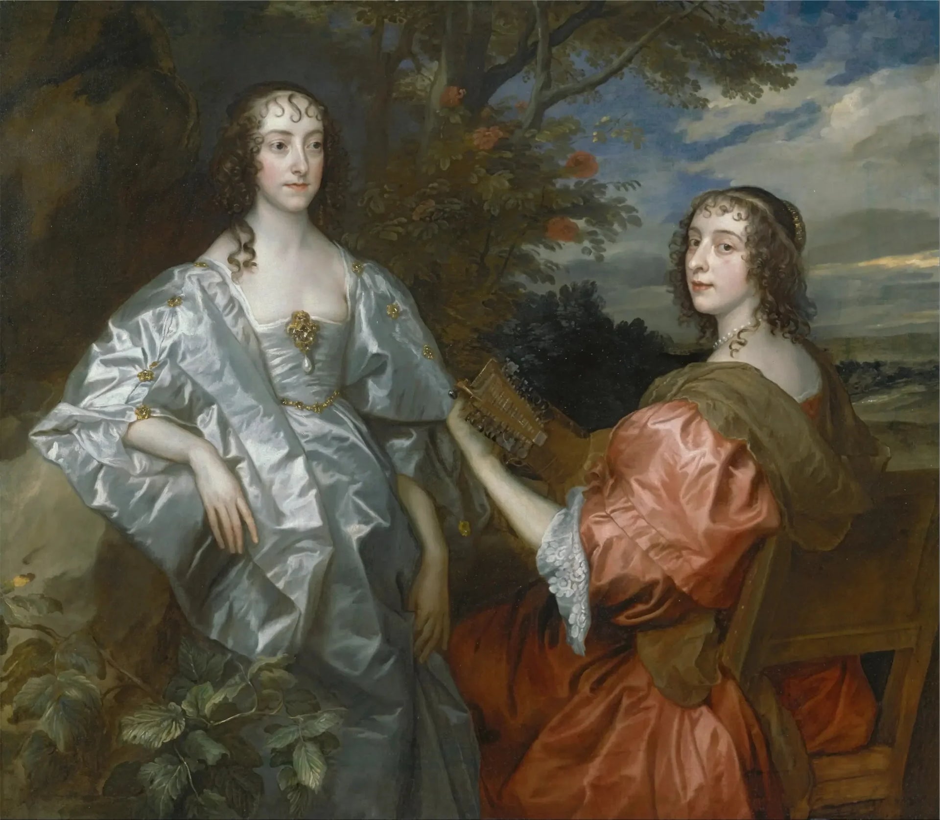 Catherine, comtesse de Chesterfield, et Lucy, comtesse de Huntingdon - Antoine van Dyck image 1 reproduction artisanale de tableau