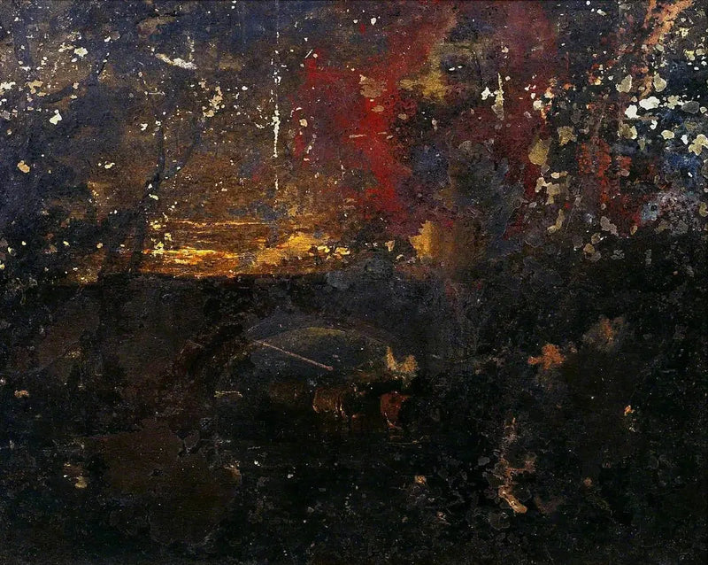 Bir Köprünün Altında Bir Dere İçinde Sığırlar - J. M. W. Turner