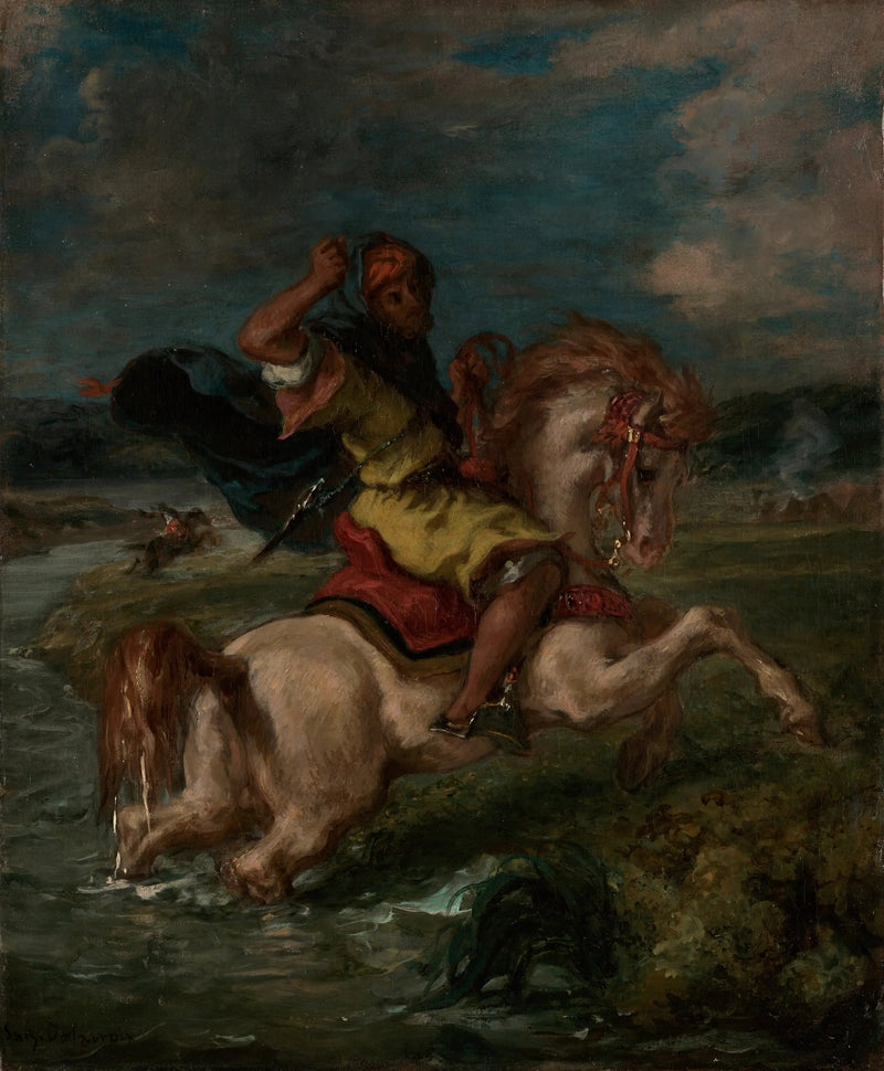 Faslı süvari bir geçidi geçerken - Eugène Delacroix
