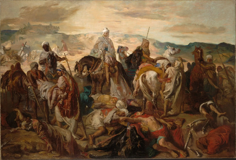 Arap Atlıları Ölülerini Alırken - Théodore Chassériau