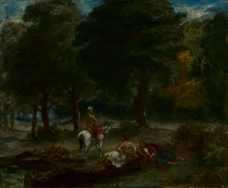 Ormanda dinlenen Yunan Süvarileri - Eugène Delacroix