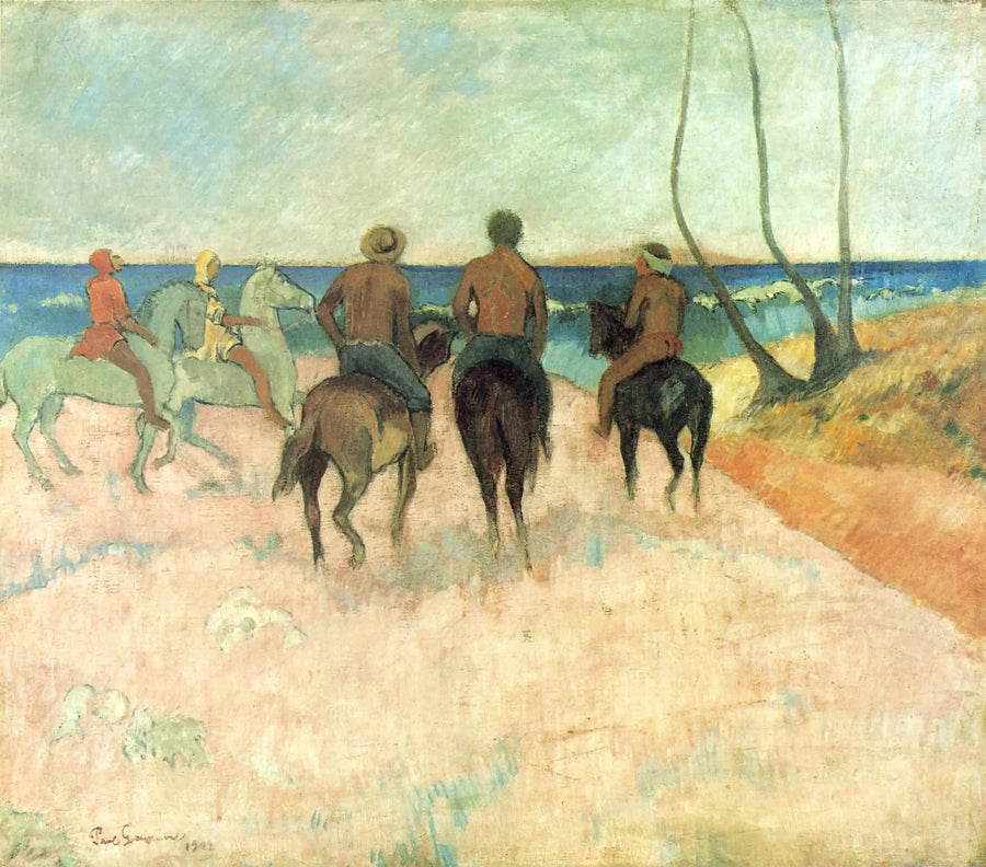 Plajda Atlılar (I) - Paul Gauguin