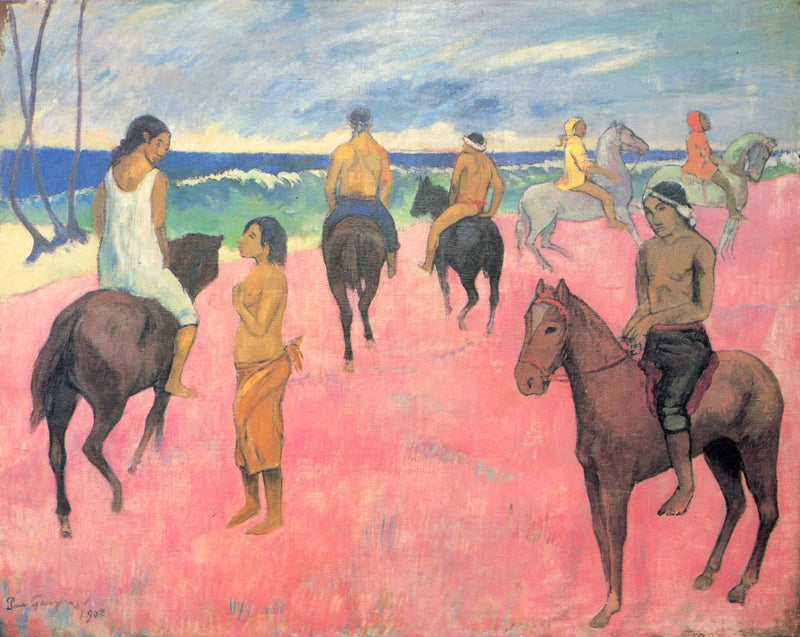 Plajda Atlılar (II) - Paul Gauguin