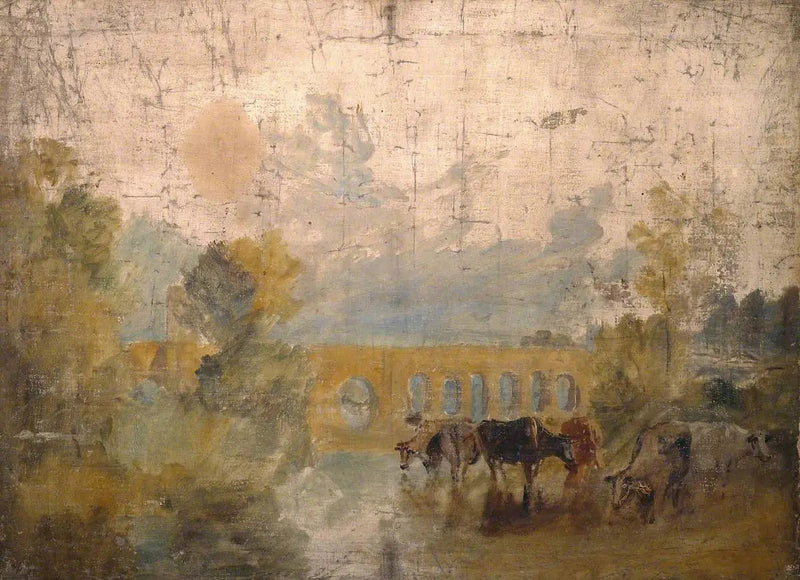 Suda Sığırlarla Caversham Köprüsü - J. M. W. Turner