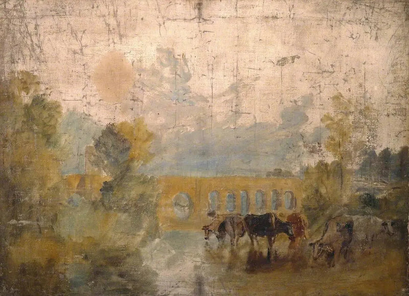 Suda Sığırlarla Caversham Köprüsü - J. M. W. Turner