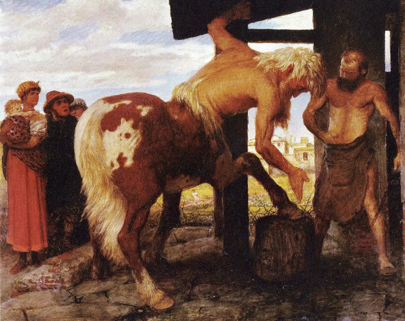 Köydeki Demirci Centaure - Arnold Böcklin
