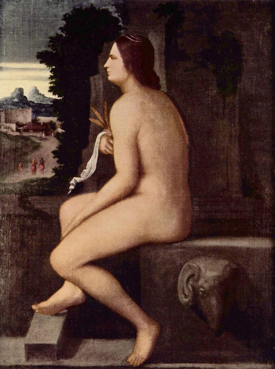 Cérès oturmuş bir çeşmenin kenarında - Sebastiano del Piombo