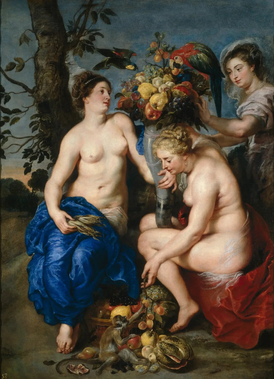 Cérès ve iki nymphe - Peter Paul Rubens