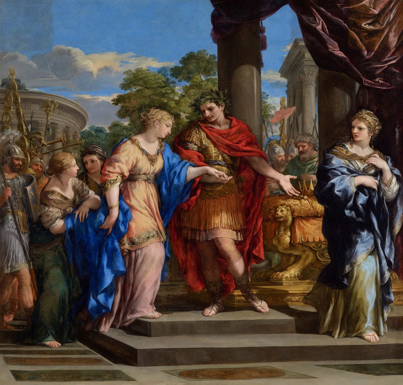 César, Kleopatra'yı Mısır tahtına yeniden oturtuyor - Pietro da Cortona