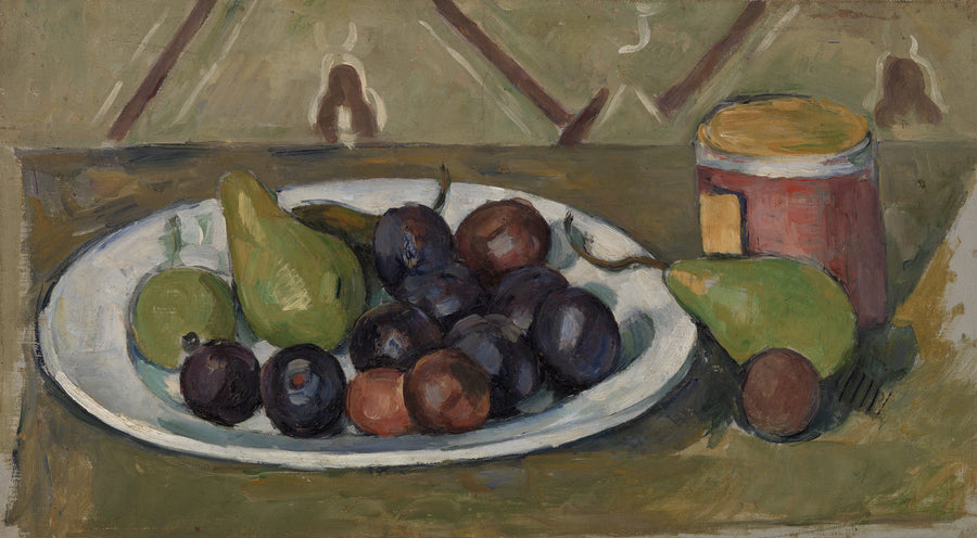 Meyveli tabak ve konserve kavanozu - Paul Cézanne