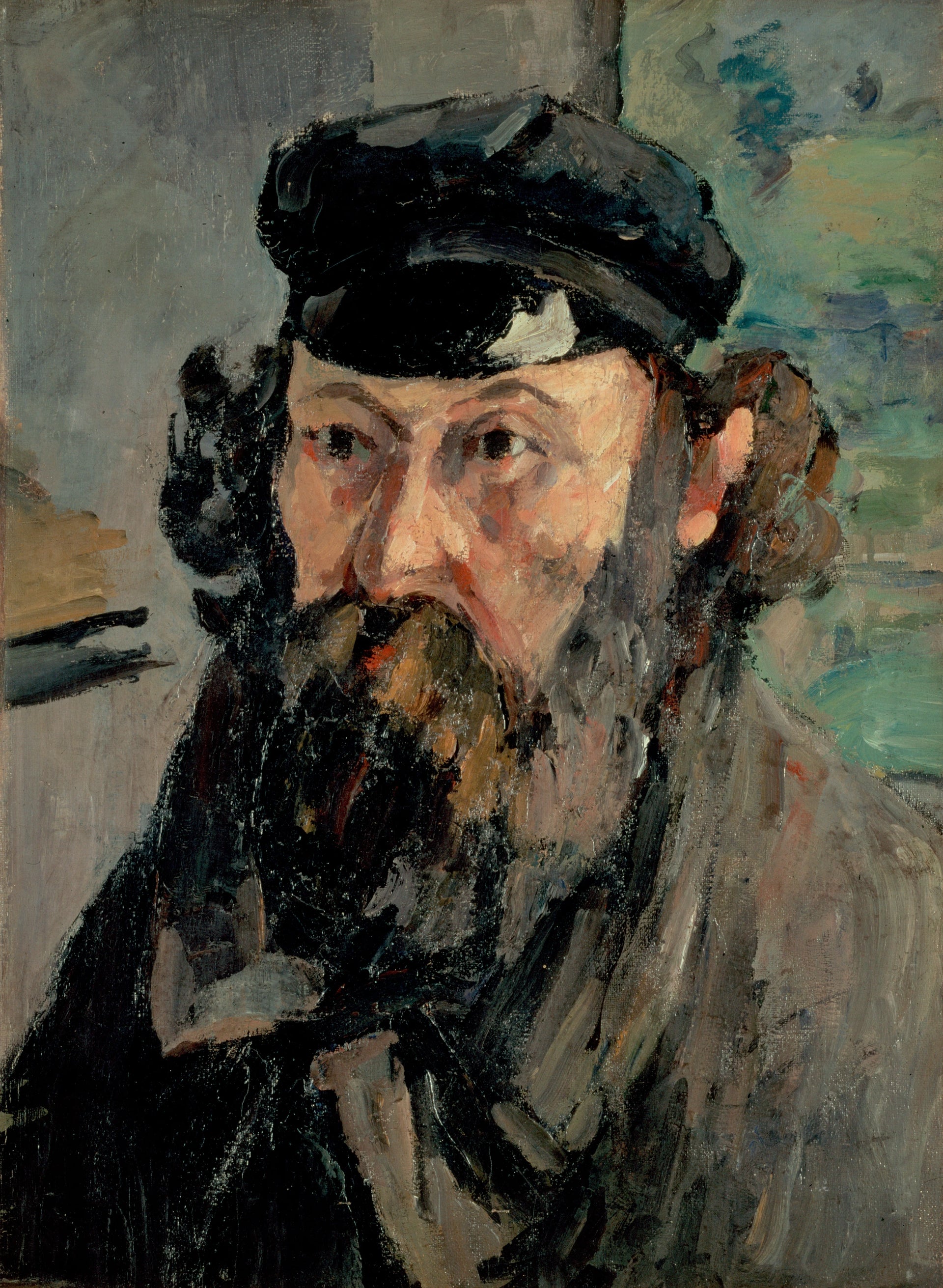 Portrait de l’artiste à la casquette, vers 1875, Paul Cézanne, musée de l’Ermitage – reproduction peinture à l’huile sur toile