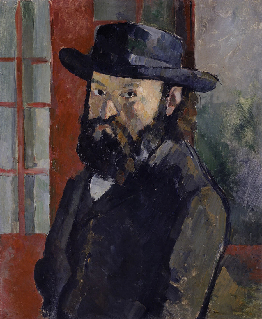 Geniş Kenarlı Şapkalı Sanatçının Portresi - Paul Cézanne