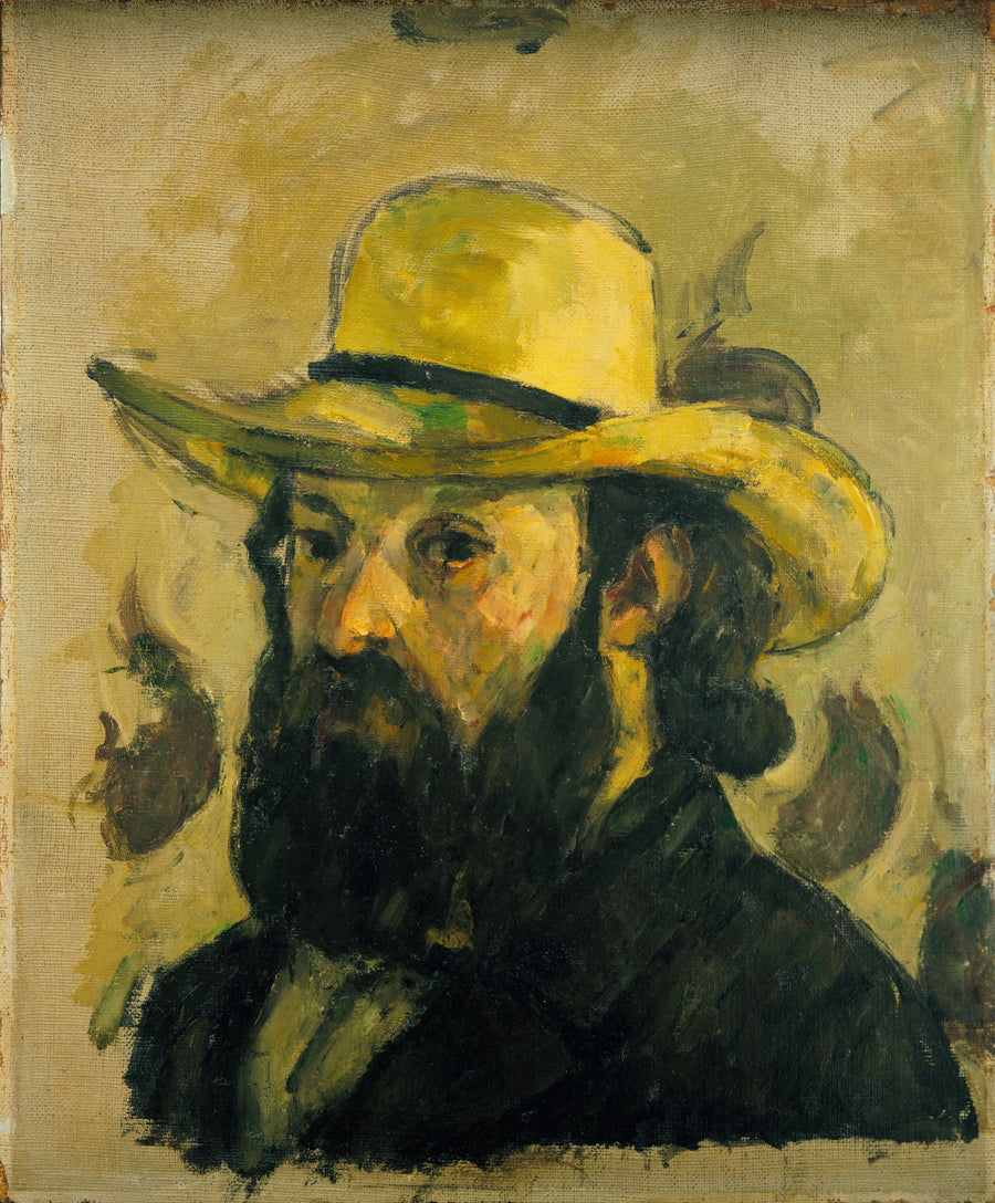 Hasır Şapkalı Sanatçının Portresi - Paul Cézanne