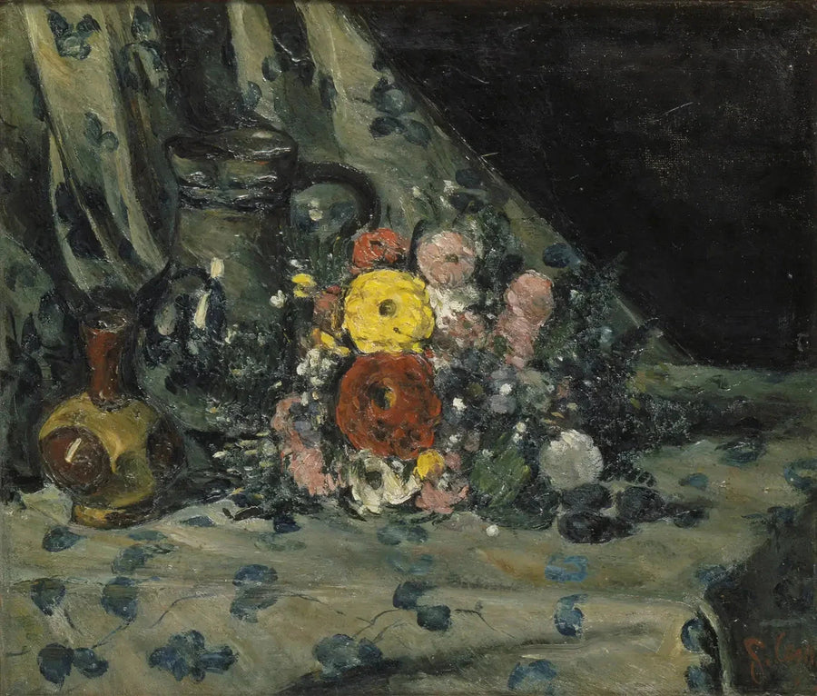 Sarı dalya buketi - Paul Cézanne