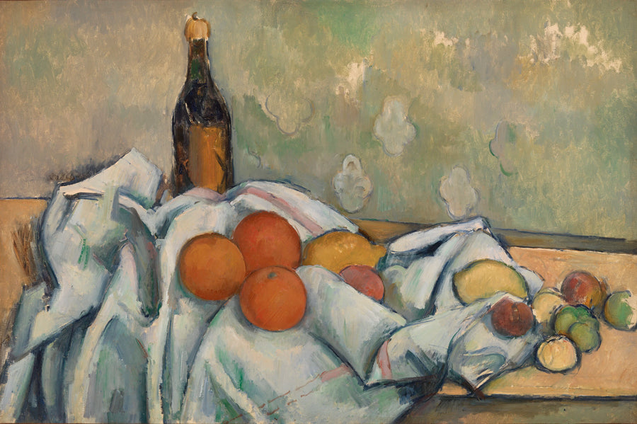 Şişe ve meyveler - Paul Cézanne