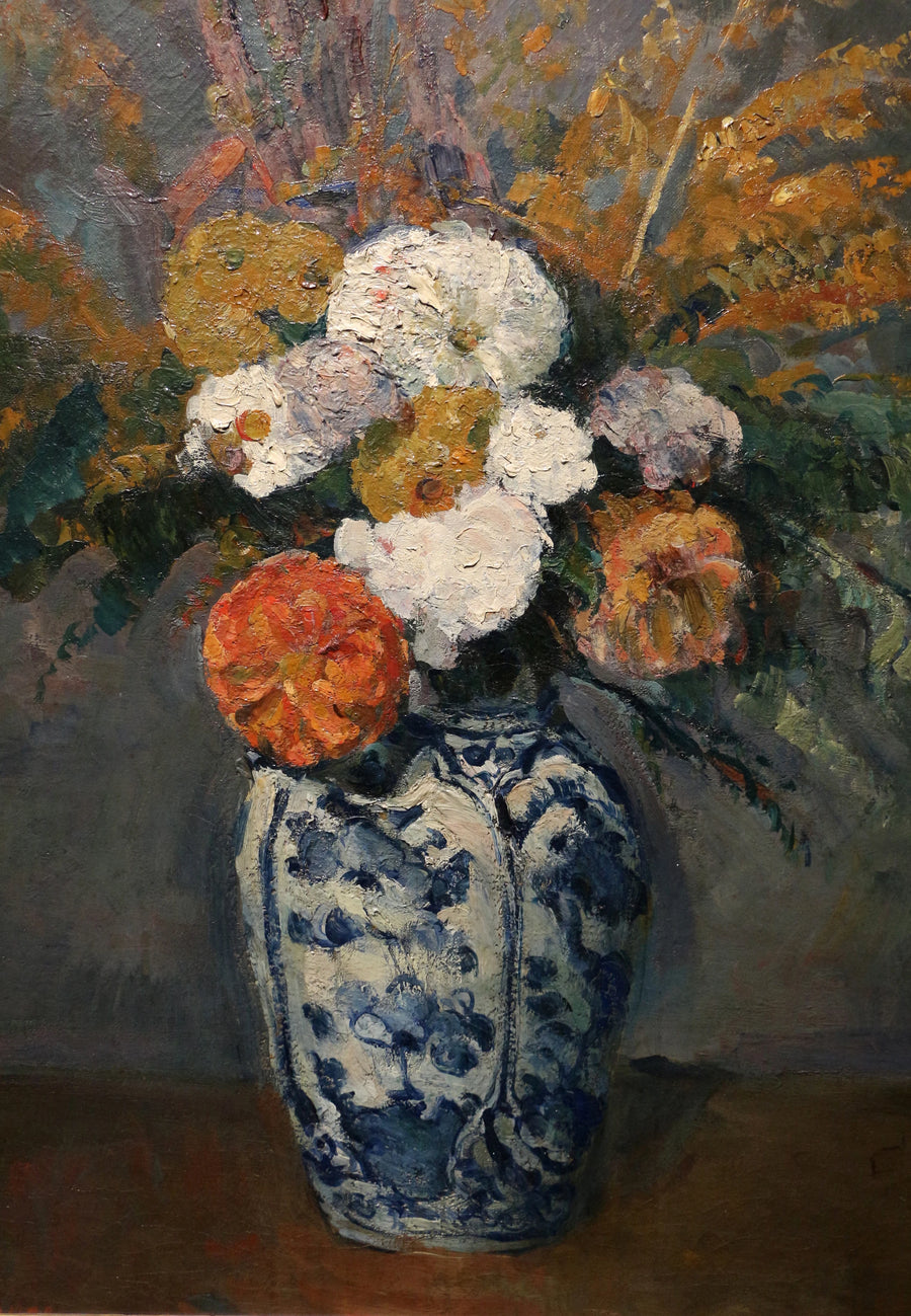 Büyük Delft vazoda Kasımpatılar - Paul Cézanne
