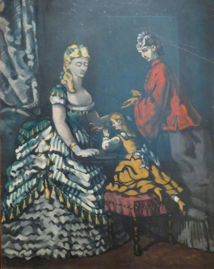 Bir iç mekanda kadınlar ve küçük kız - Paul Cézanne