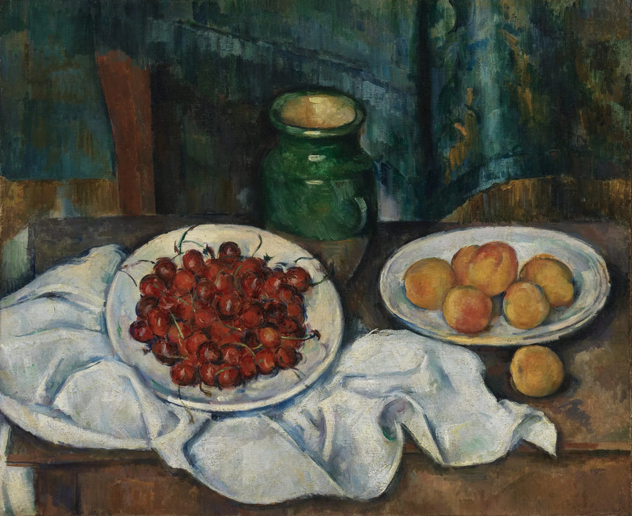 Bir tabakta kayısılar ve kirazlar - Paul Cézanne