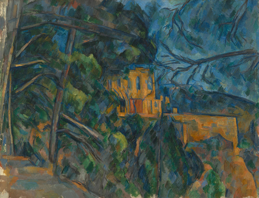 Ağaçların Ardındaki Siyah Şato - Paul Cézanne