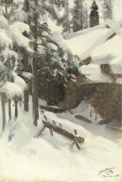 Gopsmor Dağı Evi Karlar Altında - Anders Zorn