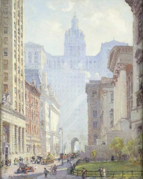 Chambers Street ve Belediye Binası, New York. - Colin Campbell Cooper