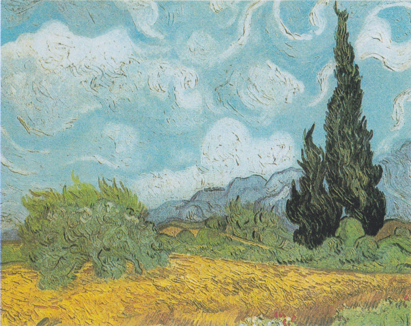 Sedir ağaçlı buğday tarlası - Vincent van Gogh
