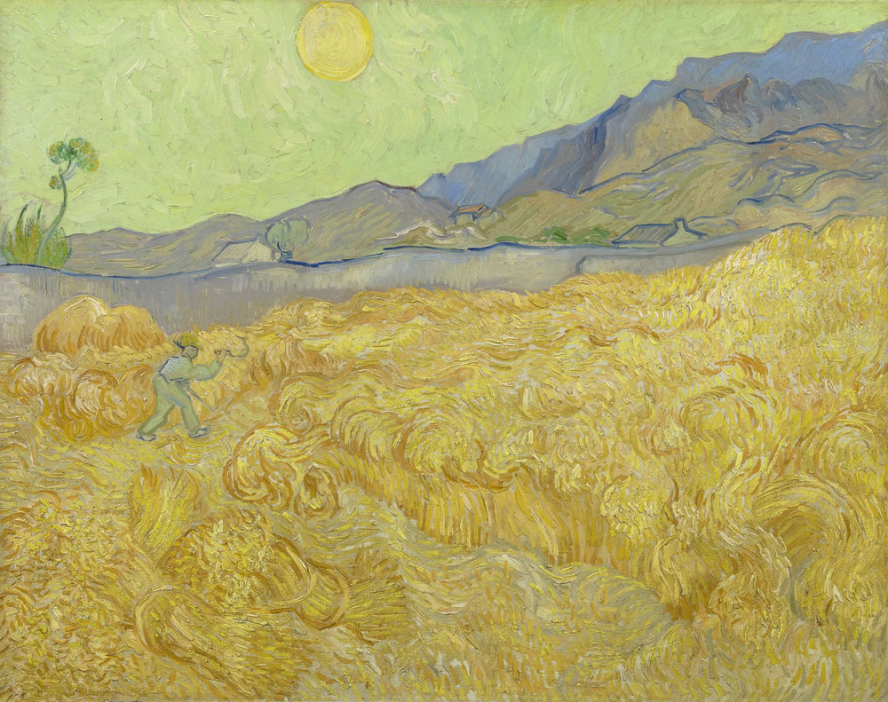 Champ de blé avec une faucheuse - Vincent van Gogh image 1 copie peinte à la main à l’huile