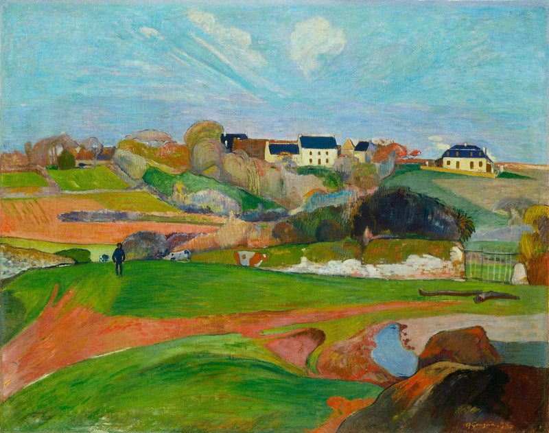 Pouldu'daki Tarlalar veya Pouldu Manzarası - Paul Gauguin